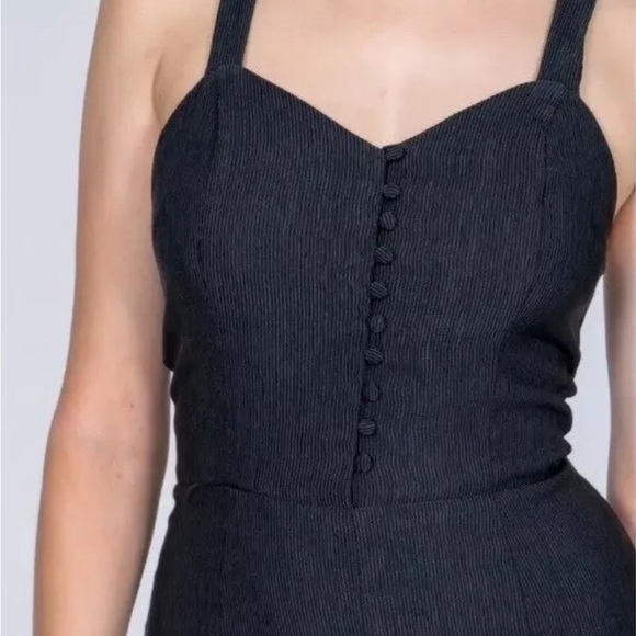 J.O.A Women’s Size Large Sleeveless Button Front Short Romper Black Size L NWT - Picture 8 of 9